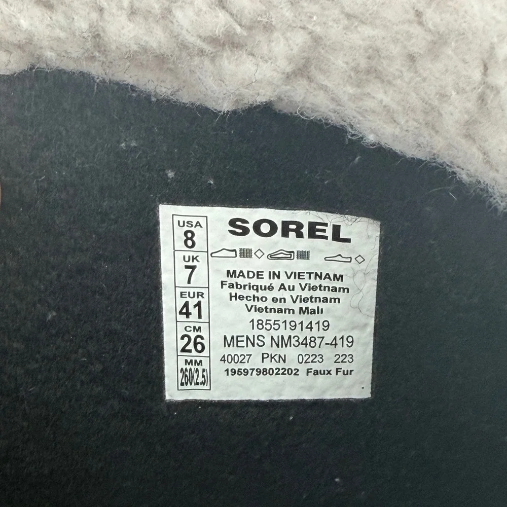 Sorel Caribou Mens Size 8 Insulated Waterproof Winter Boots‎ NM3487 Cold Weather